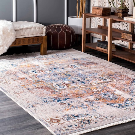Nuloom Harriet Vintage Medallion Fringe Area Rug 3ft x 5ft KHMC04B-305